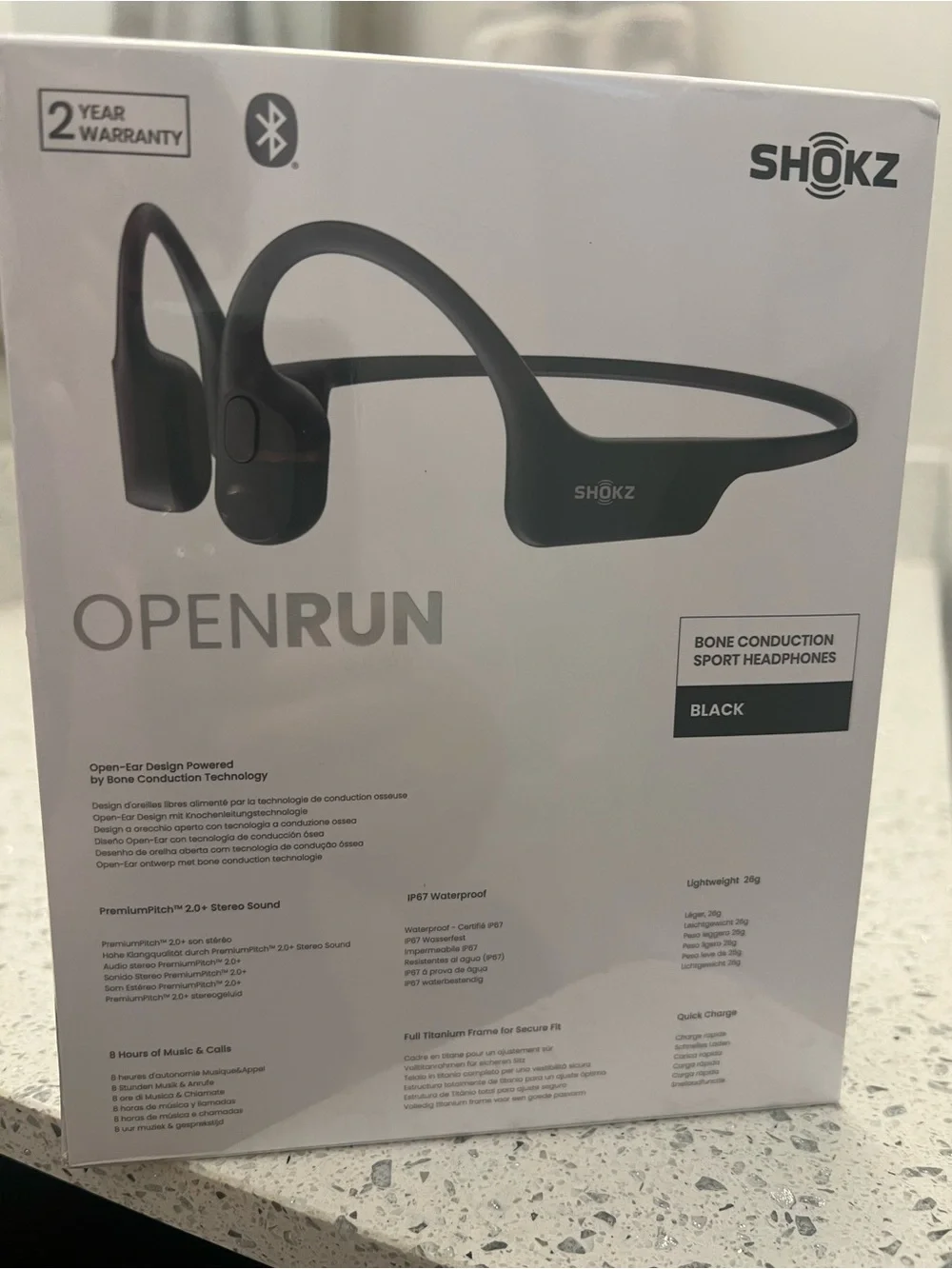 Shokz OpenRun Bone Conduction Headphones - Black